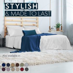 Full Size Sheets Set - Bedding Sheets & Pillowcases w/ 16 inch Deep Pockets - Fade Resistant & Machine Washable - 4 Piece 1800 Series Full Bed Sh (Color: White, Piece Type: 4 Piece 1800 Series Full Bed)
