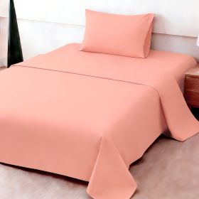 4pcs ultra-soft 85g sheet and pillowcase set, soft solid color, machine washable, suitable for all seasons, Christmas comfortable bedding set (Color: Pink, size: twin(38.98''*74.8''))