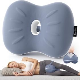 Knee Pillow for Side Sleepers - Smooth Spine Alignment Pillow, Memory Foam Knee Pillows for Back Hip Pain, Spine Aligning, Sciatica, Surgery Reco (Color: Misty Blue-regular)