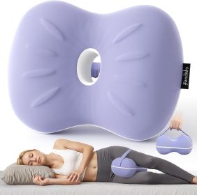 Knee Pillow for Side Sleepers - Smooth Spine Alignment Pillow, Memory Foam Knee Pillows for Back Hip Pain, Spine Aligning, Sciatica, Surgery Reco (Color: Purple-regular)