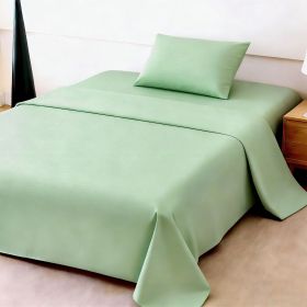 4-piece ultra-soft 85g bed sheet and pillowcase set. Soft and durable, solid color, machine washable (Color: Light green, size: twin(38.98''*74.8''))