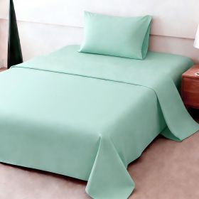 4pcs ultra-soft 85g sheet and pillowcase set, soft solid color, machine washable, suitable for all seasons, Christmas comfortable bedding set (Color: lake blue, size: twin(38.98''*74.8''))