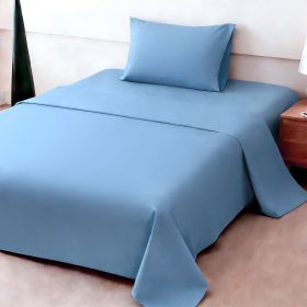 4pcs ultra-soft 85g sheet and pillowcase set, soft solid color, machine washable, suitable for all seasons, Christmas comfortable bedding set (Color: sky blue, size: twin(38.98''*74.8''))