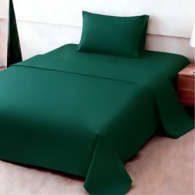 4pcs ultra-soft 85g sheet and pillowcase set, soft solid color, machine washable, suitable for all seasons, Christmas comfortable bedding set (Color: peacock blue, size: twin(38.98''*74.8''))