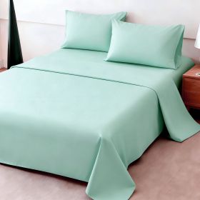 4pcs ultra-soft 85g sheet and pillowcase set, soft solid color, machine washable, suitable for all seasons, Christmas comfortable bedding set (Color: lake blue, size: queen(59.84''*79.92''))