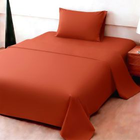 4pcs ultra-soft 85g sheet and pillowcase set, soft solid color, machine washable, suitable for all seasons, Christmas comfortable bedding set (Color: Orange, size: twin(38.98''*74.8''))