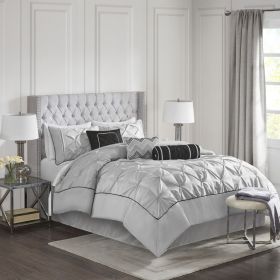7 Piece Tufted Comforter Set (Color: as Pic)