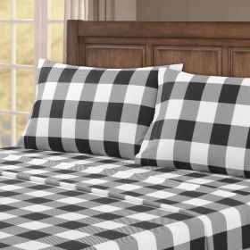 Kathy Ireland 100% Turkish Cotton Flannel Sheet Set (Color: Buffalo Tartan, size: QUEEN)